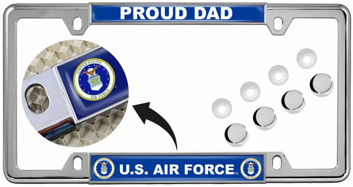U.S. Air Force Proud Dad - Car Metal License Plate Frame